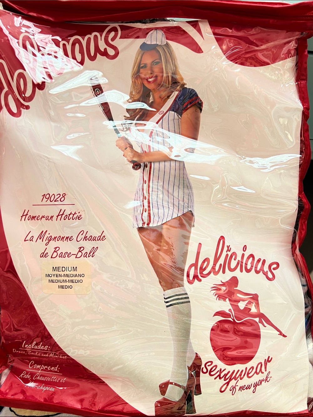 Delicious Homerun Hottie Costume - White & Red